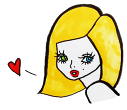 Flashy female sticker of a Kansai accent sticker #8578836