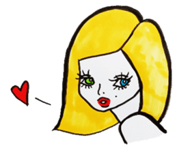 Flashy female sticker of a Kansai accent sticker #8578836