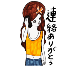 Flashy female sticker of a Kansai accent sticker #8578839