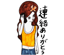 Flashy female sticker of a Kansai accent sticker #8578839