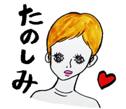 Flashy female sticker of a Kansai accent sticker #8578841