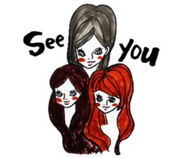 Flashy female sticker of a Kansai accent sticker #8578849