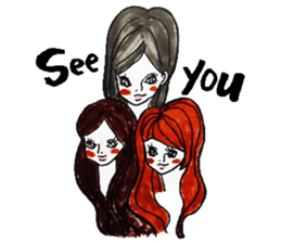 Flashy female sticker of a Kansai accent sticker #8578849