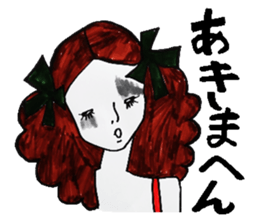 Flashy female sticker of a Kansai accent sticker #8578852