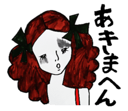 Flashy female sticker of a Kansai accent sticker #8578852