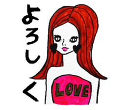 Flashy female sticker of a Kansai accent sticker #8578854