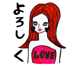 Flashy female sticker of a Kansai accent sticker #8578854