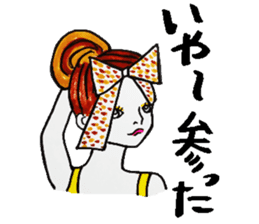 Flashy female sticker of a Kansai accent sticker #8578855