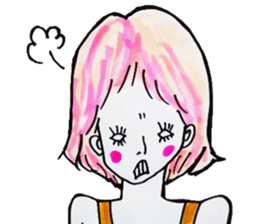 Flashy female sticker of a Kansai accent sticker #8578863