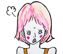 Flashy female sticker of a Kansai accent sticker #8578863