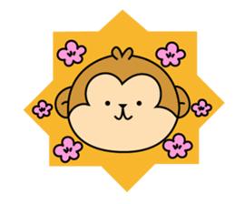 New Year's card of Monkey  2016 sticker #8580048