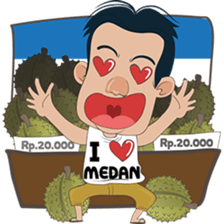 The famous Durian seller from Medan sticker #8581547