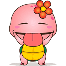 Pika, the pink turtle 4 sticker #8581799