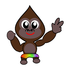 Rainbow-colored pants of gorilla