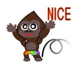 Rainbow-colored pants of gorilla sticker #8584432