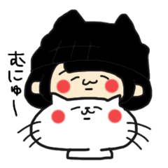 Sticker of the cute cat behavior