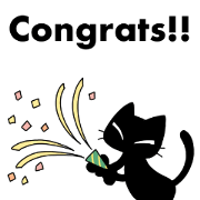 สติ๊กเกอร์ไลน์ Black cat`s celebration Sticker