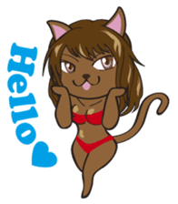 Sexy bikini cat part2e sticker #8591589