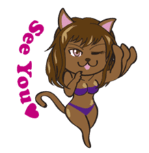 Sexy bikini cat part2e sticker #8591590