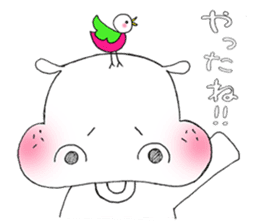 White birch and pink bird (everyday) sticker #8595157