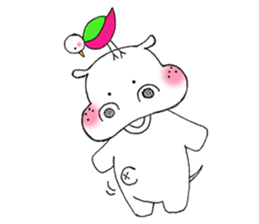 White birch and pink bird (everyday) sticker #8595175