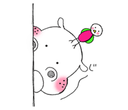 White birch and pink bird (everyday) sticker #8595179