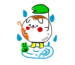 Dog made of mitarashi dango sticker #8595426