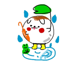 Dog made of mitarashi dango sticker #8595426