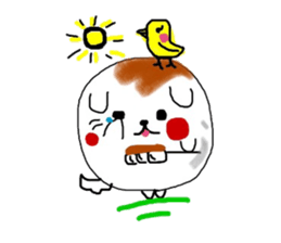 Dog made of mitarashi dango sticker #8595428