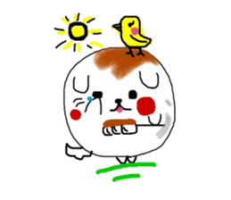 Dog made of mitarashi dango sticker #8595428