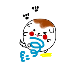Dog made of mitarashi dango sticker #8595429