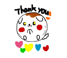 Dog made of mitarashi dango sticker #8595431