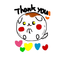 Dog made of mitarashi dango sticker #8595431