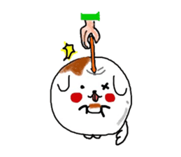 Dog made of mitarashi dango sticker #8595433
