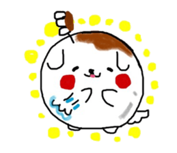 Dog made of mitarashi dango sticker #8595434