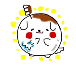 Dog made of mitarashi dango sticker #8595434