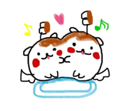 Dog made of mitarashi dango sticker #8595435