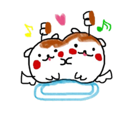 Dog made of mitarashi dango sticker #8595435