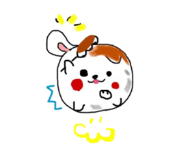 Dog made of mitarashi dango sticker #8595439