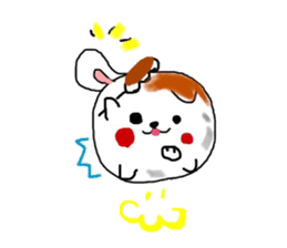 Dog made of mitarashi dango sticker #8595439