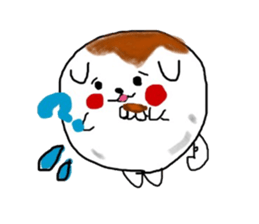 Dog made of mitarashi dango sticker #8595440