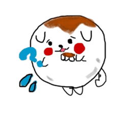 Dog made of mitarashi dango sticker #8595440