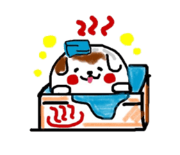 Dog made of mitarashi dango sticker #8595441