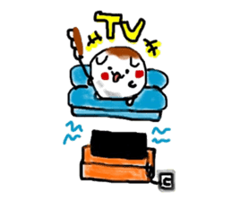 Dog made of mitarashi dango sticker #8595442