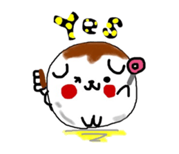 Dog made of mitarashi dango sticker #8595443