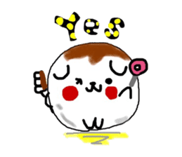 Dog made of mitarashi dango sticker #8595443