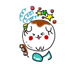 Dog made of mitarashi dango sticker #8595445