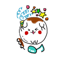 Dog made of mitarashi dango sticker #8595445