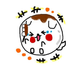Dog made of mitarashi dango sticker #8595446
