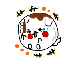 Dog made of mitarashi dango sticker #8595446